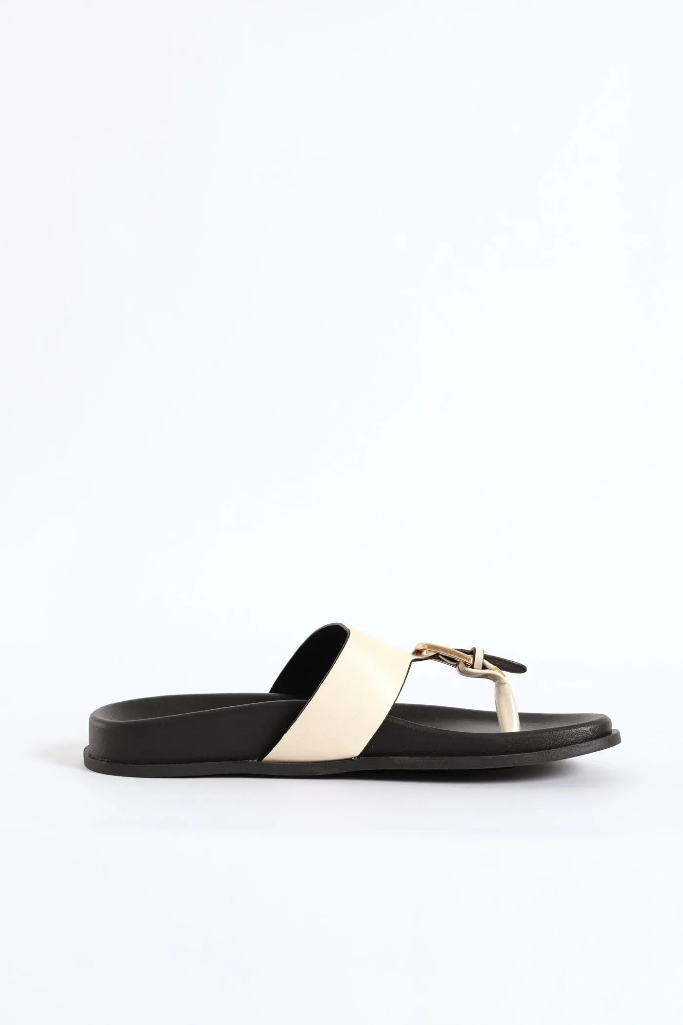 Buckle Detail Thong Sandal On Moulded Outsole - Off White sold by Edgars product image thumbnail 3