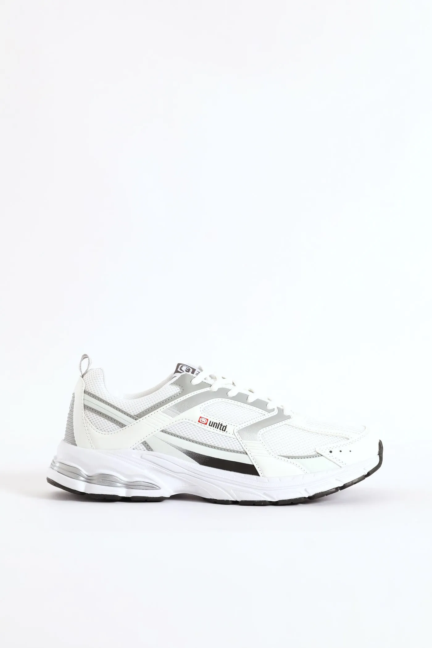 Panelled Lace Up Trainer - White sold by Edgars