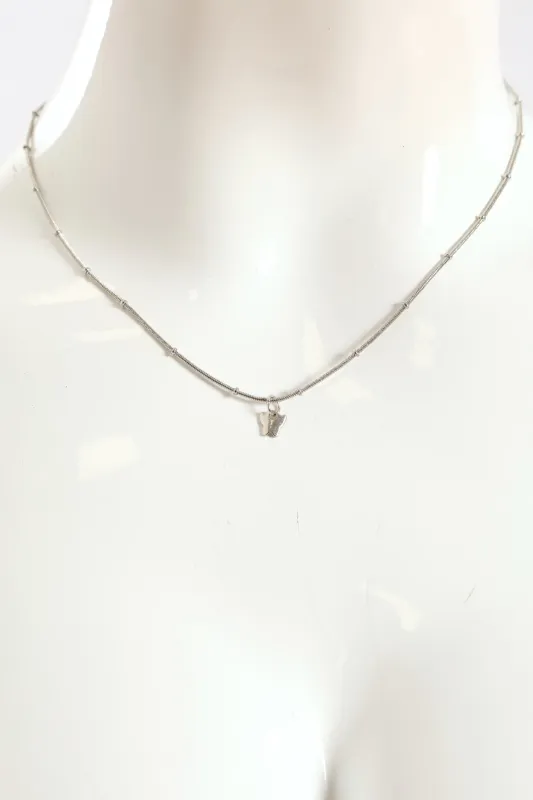 Butterfly Pendant Necklace - Silver sold by Edgars