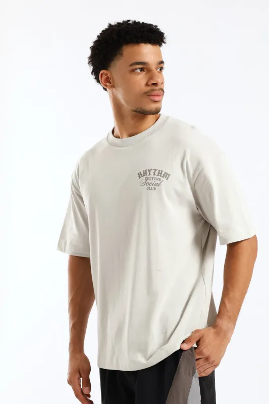 Applique Oversized Tee - Light Grey sold by Edgars