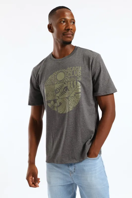 Beach Club Tee - Charcoal Melange sold by Edgars