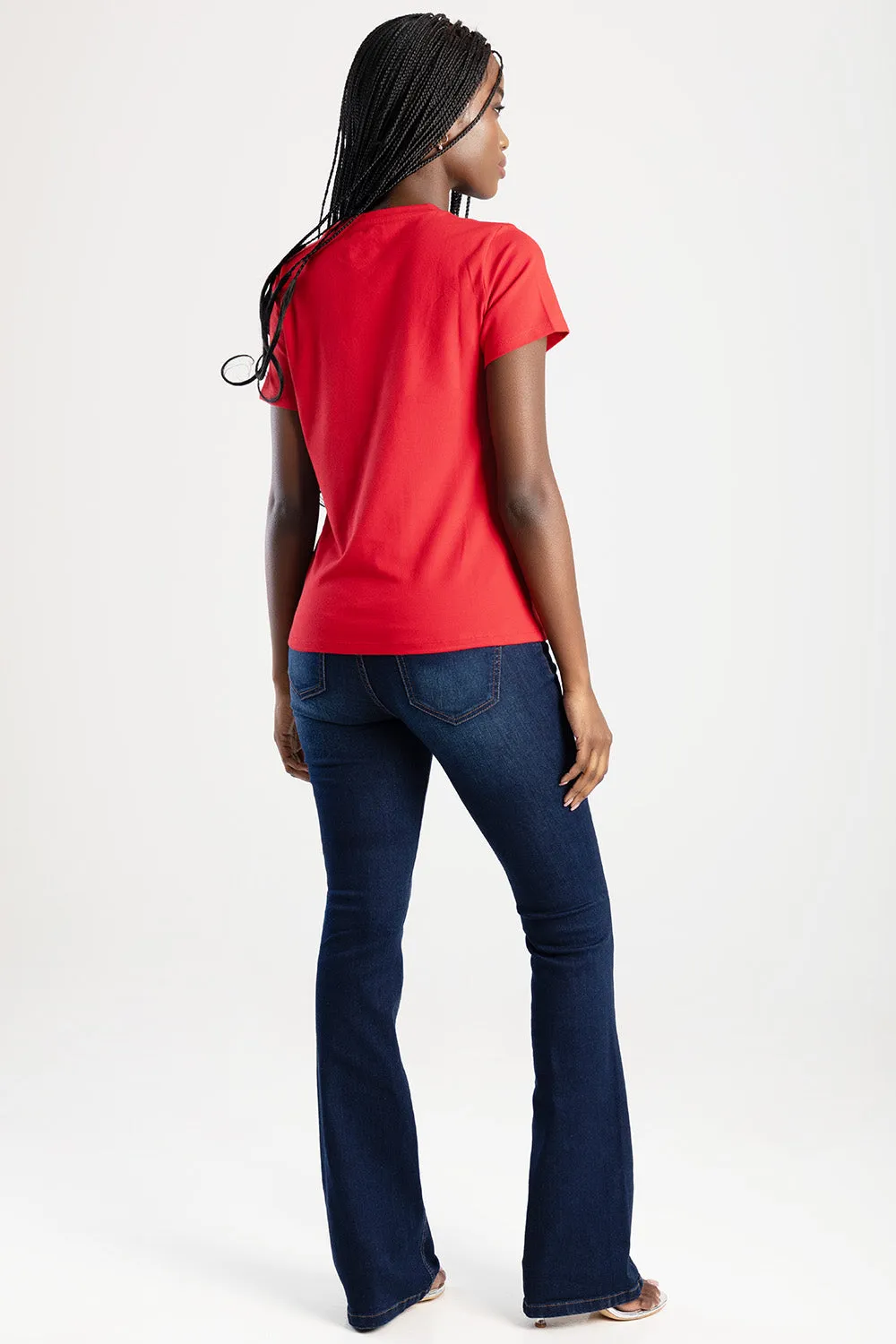 Pearl & Diamante Logo Transfer Regular T-Shirt - Red sold by Edgars product image thumbnail 5