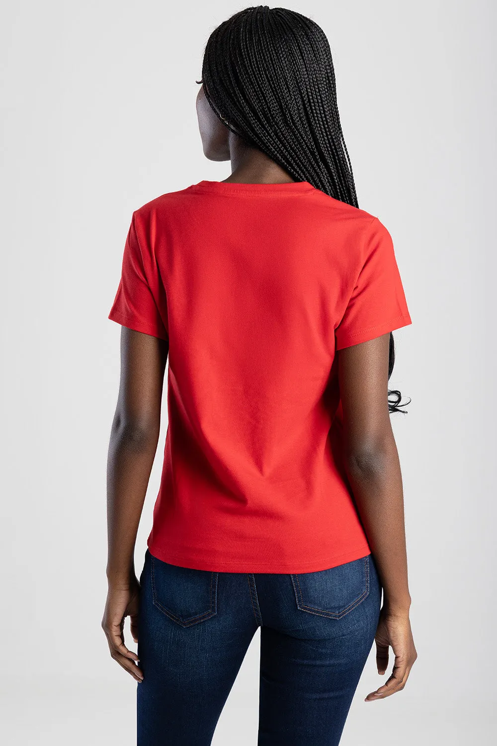 Pearl & Diamante Logo Transfer Regular T-Shirt - Red sold by Edgars product image thumbnail 3