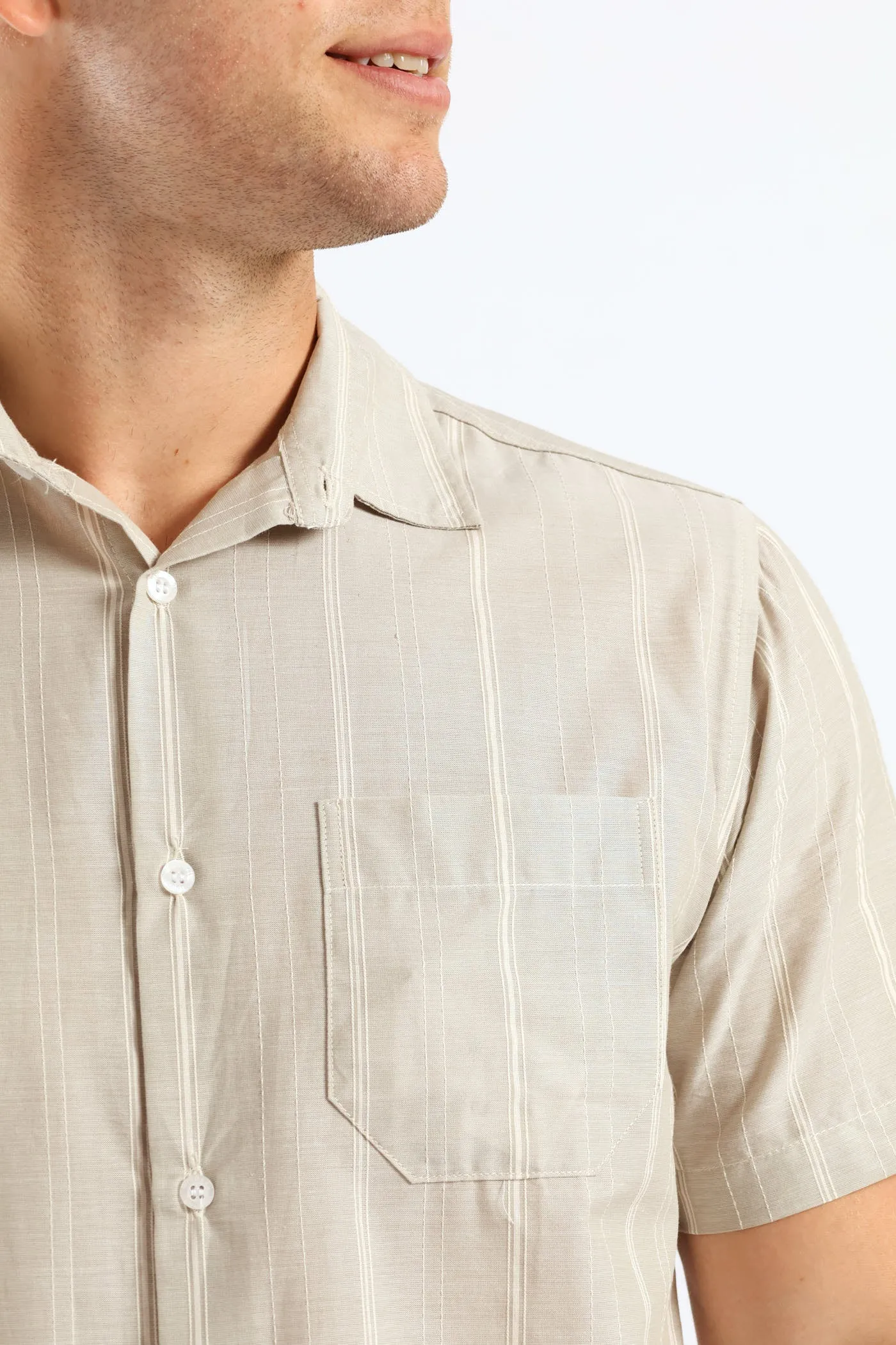 Stripe Surf Interest Regular Shirt - Stone sold by Edgars product image thumbnail 2