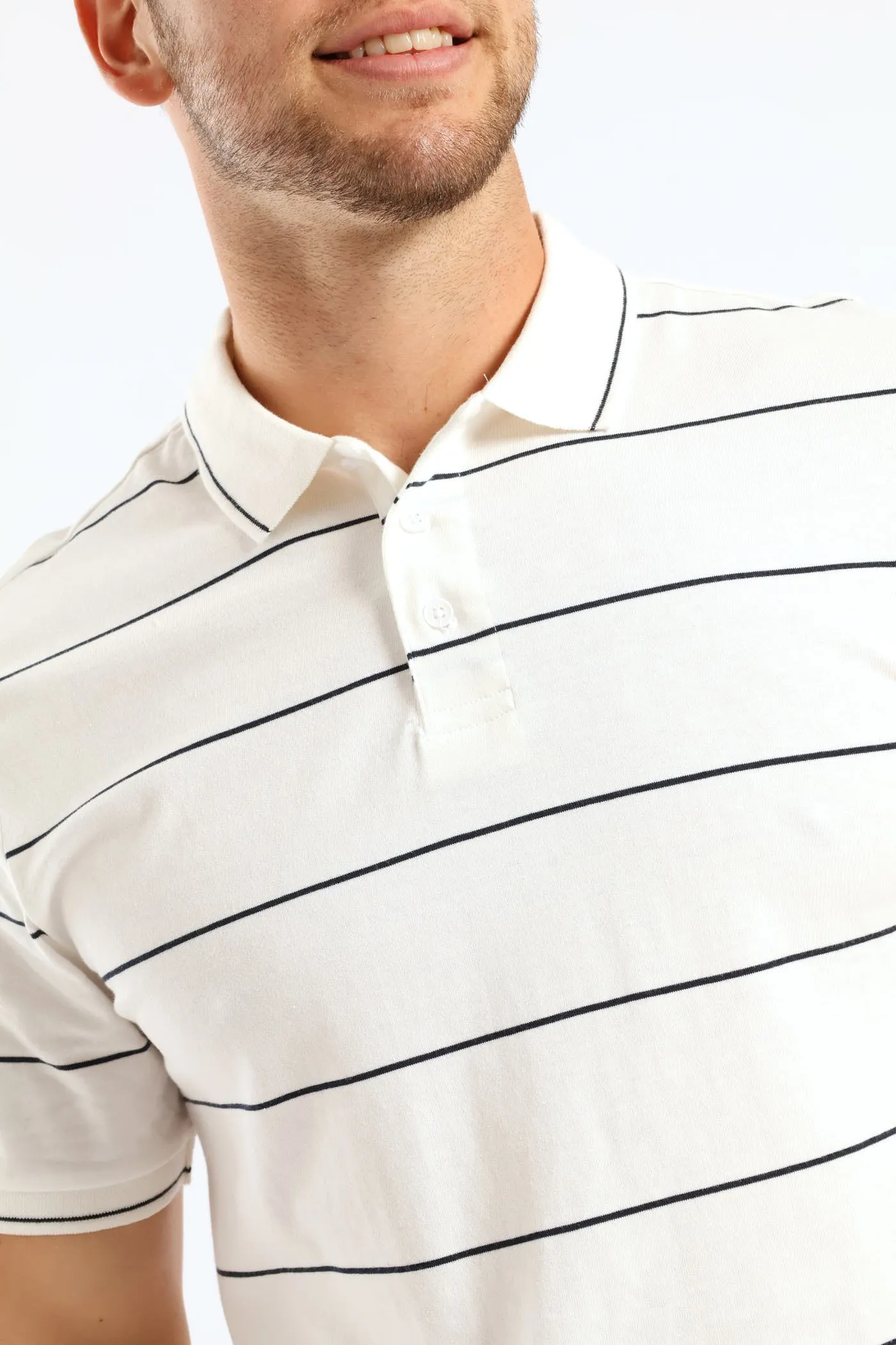 Thin Stripe Golfer - White/Navy sold by Edgars product image thumbnail 2