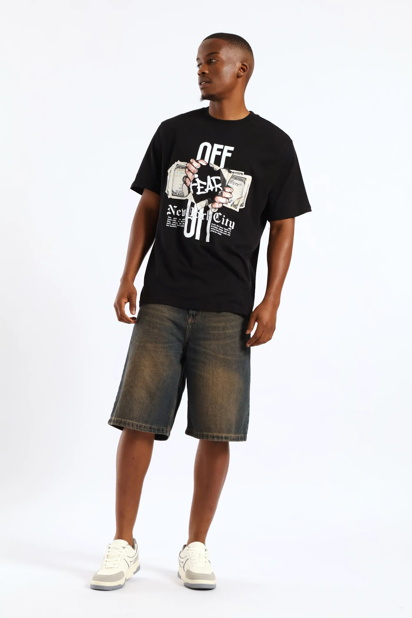 Printed Fear Tee - Black sold by Edgars