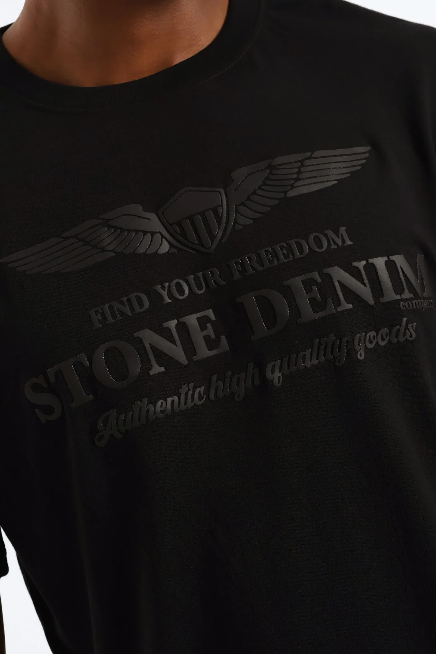 Wings Shield Puff Print Tee - Black sold by Edgars product image thumbnail 2