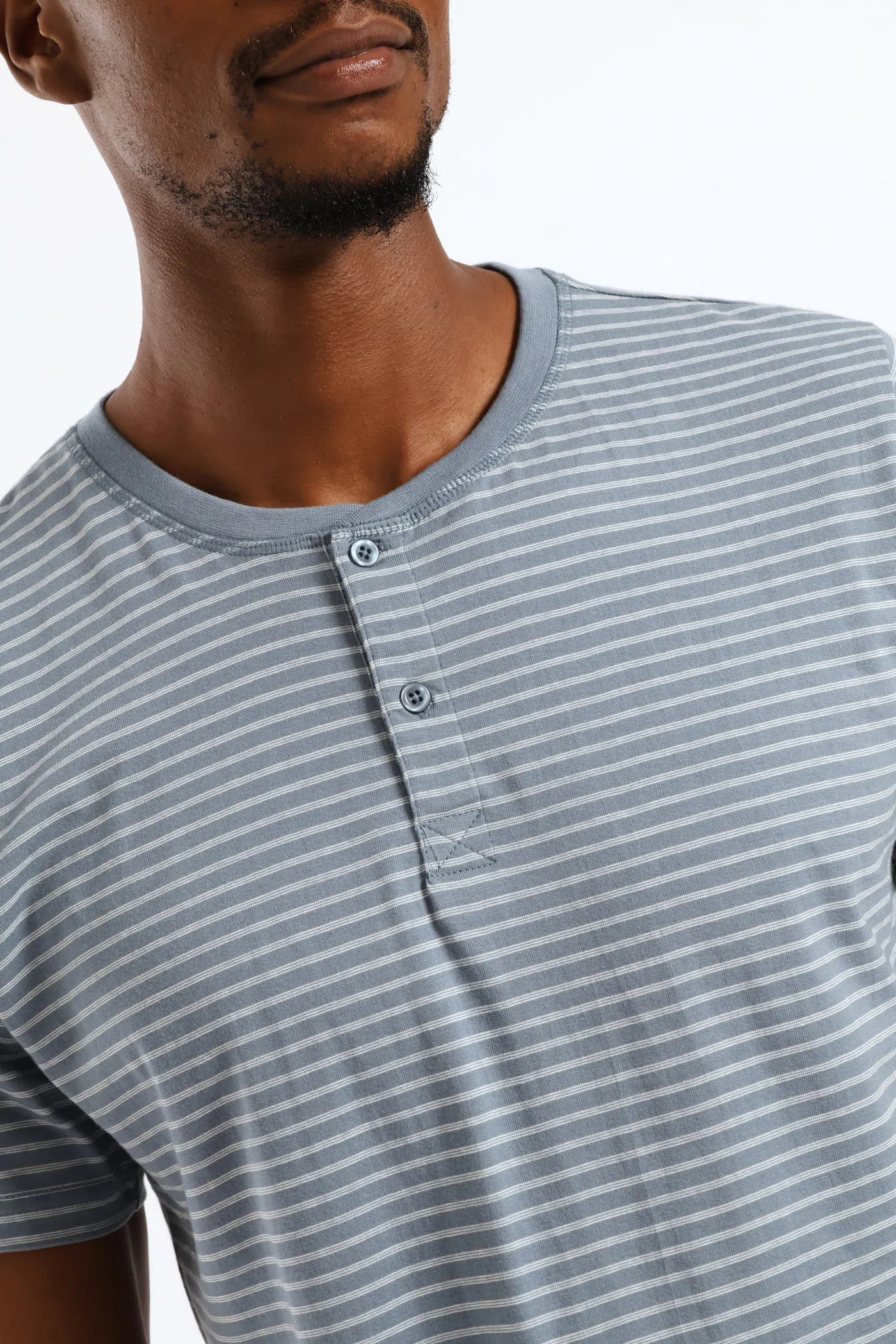 Feather Stripe Henley Top - Cream/Blue sold by Edgars product image thumbnail 2