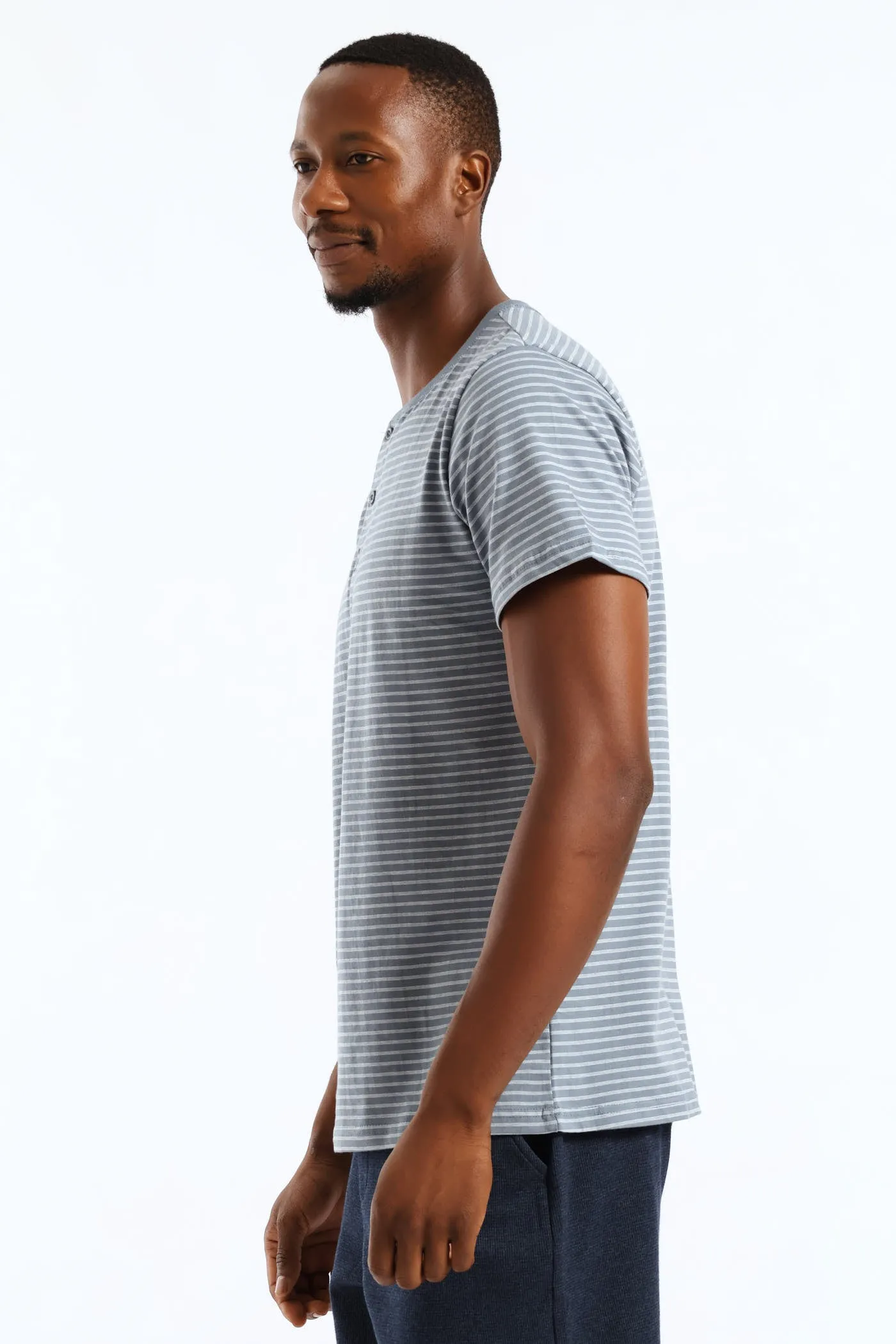 Feather Stripe Henley Top - Cream/Blue sold by Edgars product image thumbnail 4