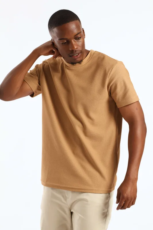 Smart Jacquard Tee - Brown sold by Edgars
