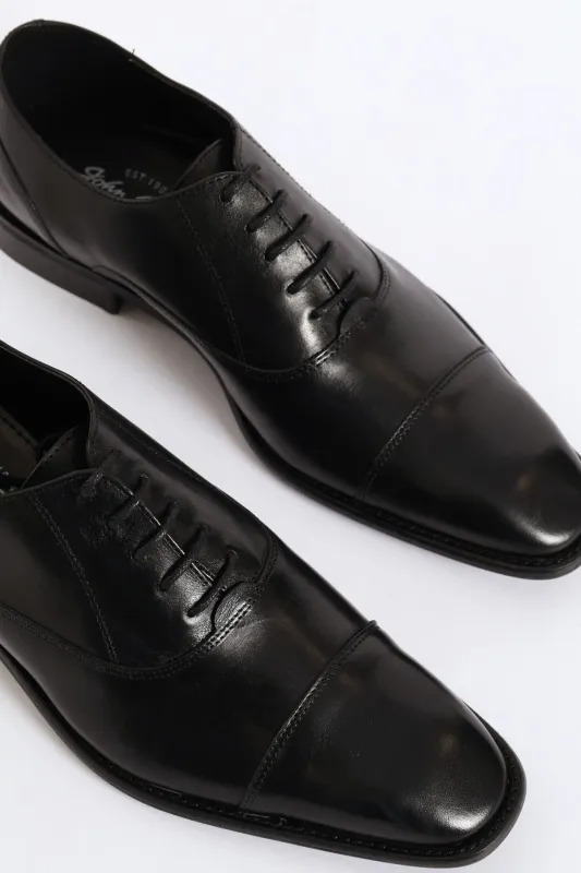 Oxford Lace Up Smart Shoe With Toe Cap - Black sold by Edgars