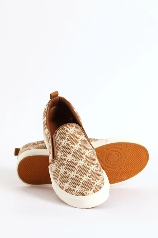 Monogram Slip On Plimsole Sneaker - Multi sold by Edgars