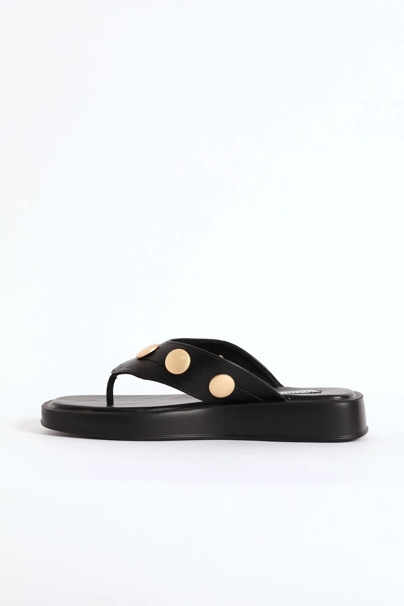 Gold Button Detail Thong Sandal - Black sold by Edgars product image thumbnail 3