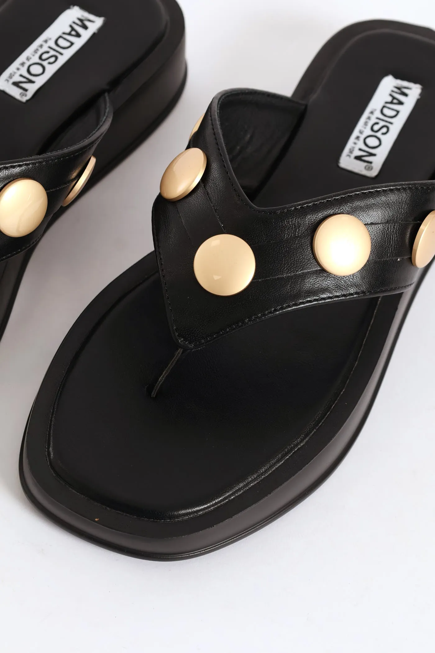 Gold Button Detail Thong Sandal - Black sold by Edgars product image thumbnail 2