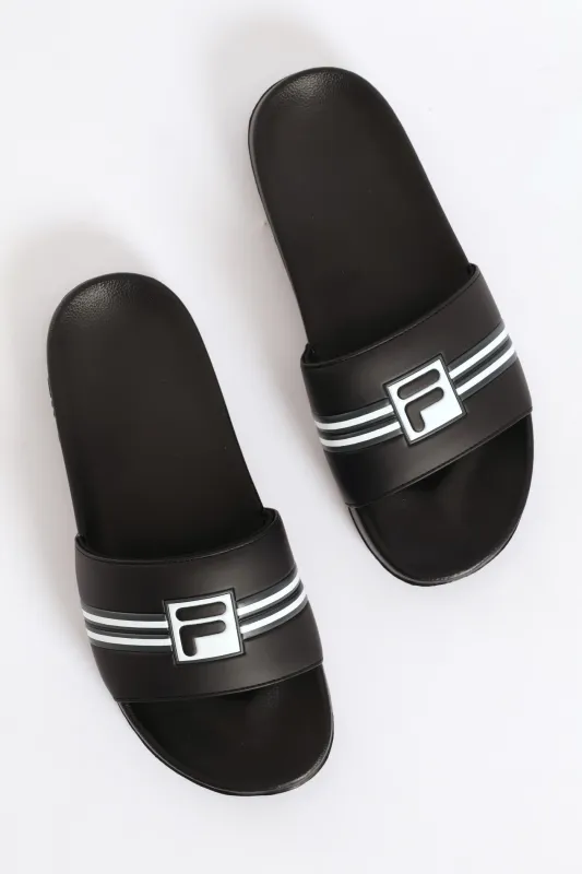Seven Stripe Slide - Black/Charcoal sold by Edgars