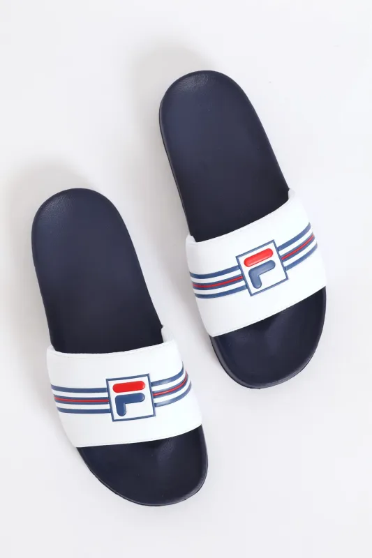 Seven Stripe Slide - White/Navy sold by Edgars