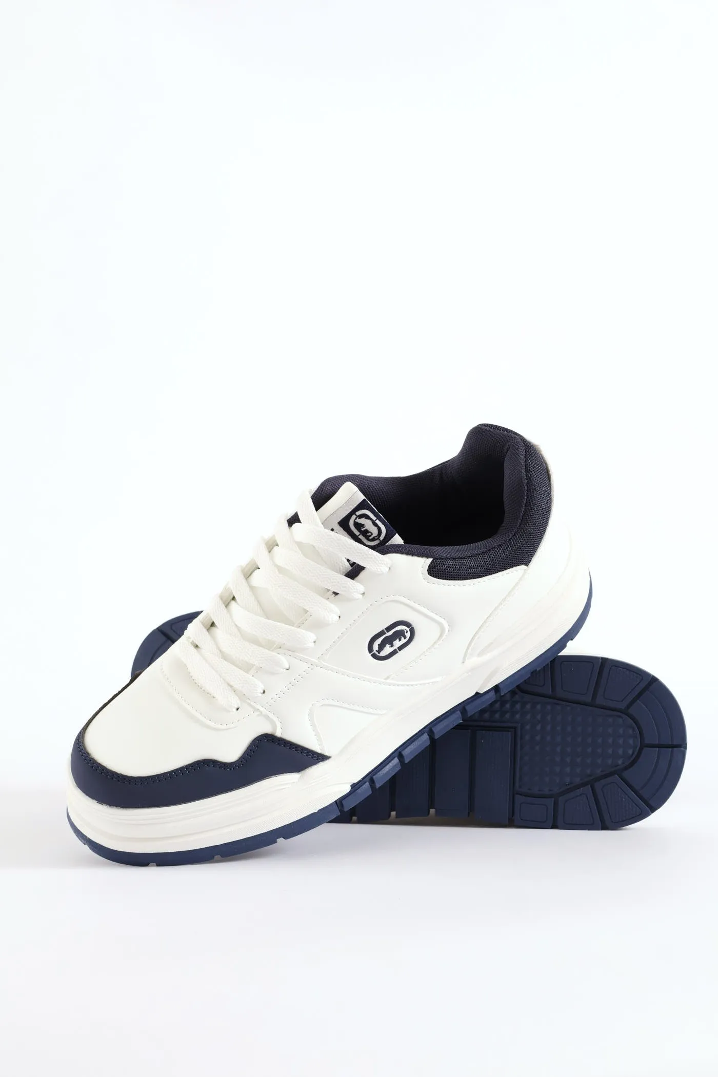 Chunky Lace Up Sneaker - White/Navy sold by Edgars