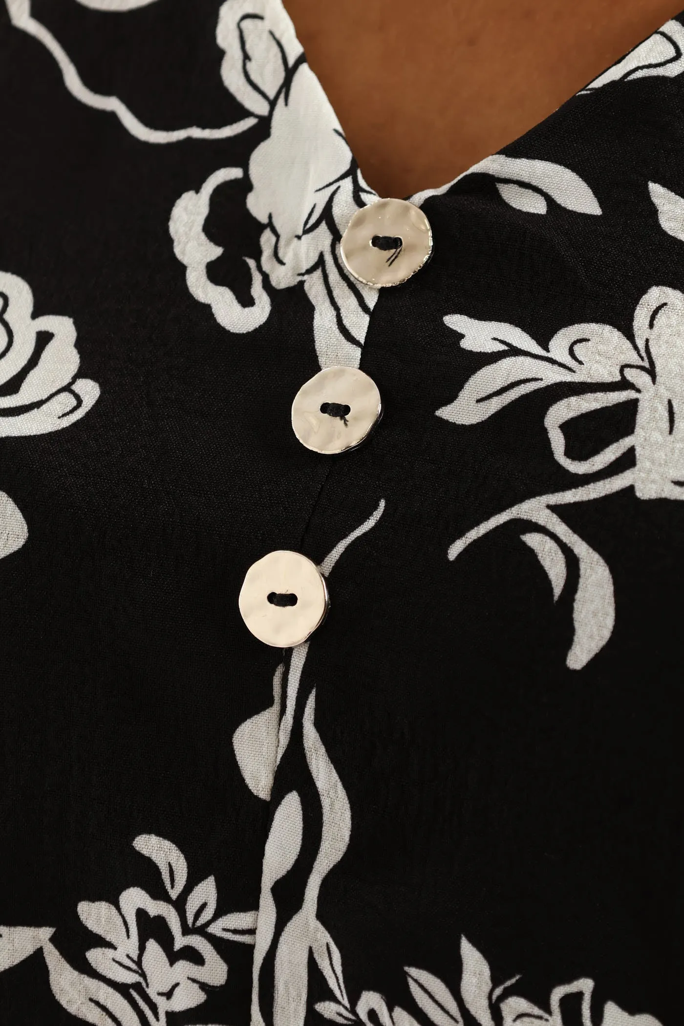 V-Neck Monochrome Floral Blouse - Black/Cream sold by Edgars product image thumbnail 2