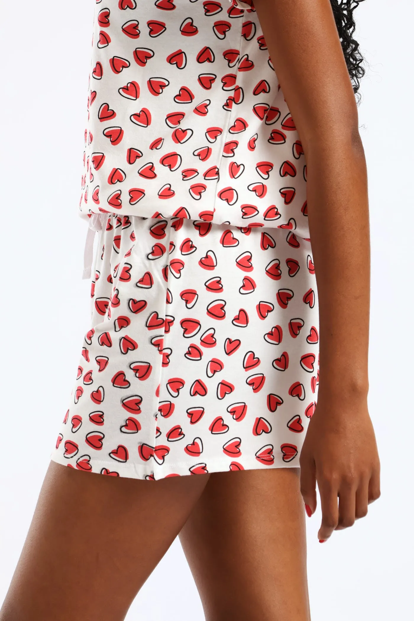 Hearts Knit Shorts - White/Red sold by Edgars product image thumbnail 4