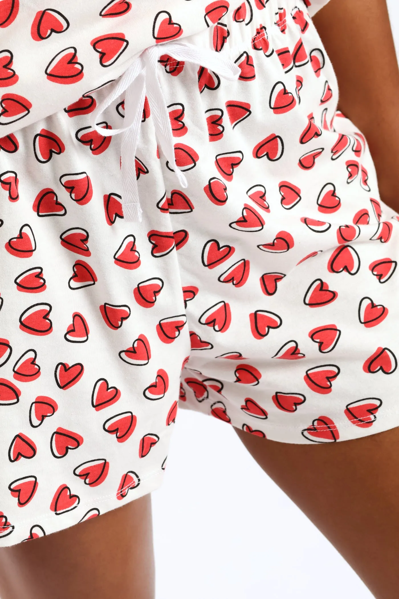 Hearts Knit Shorts - White/Red sold by Edgars product image thumbnail 2