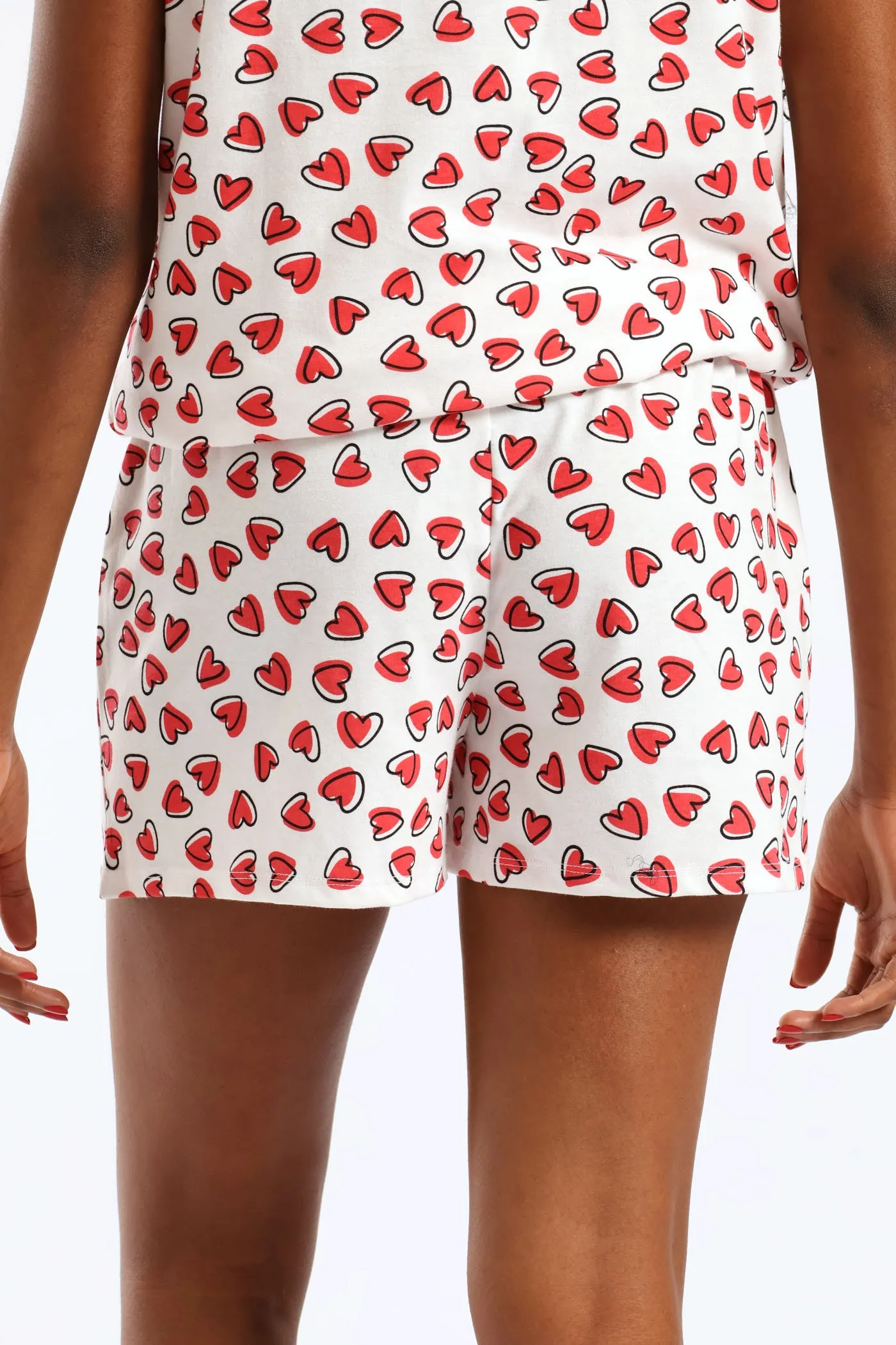 Hearts Knit Shorts - White/Red sold by Edgars product image thumbnail 5