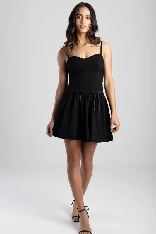 Ribbon Detail Mini Dress - Black sold by Edgars