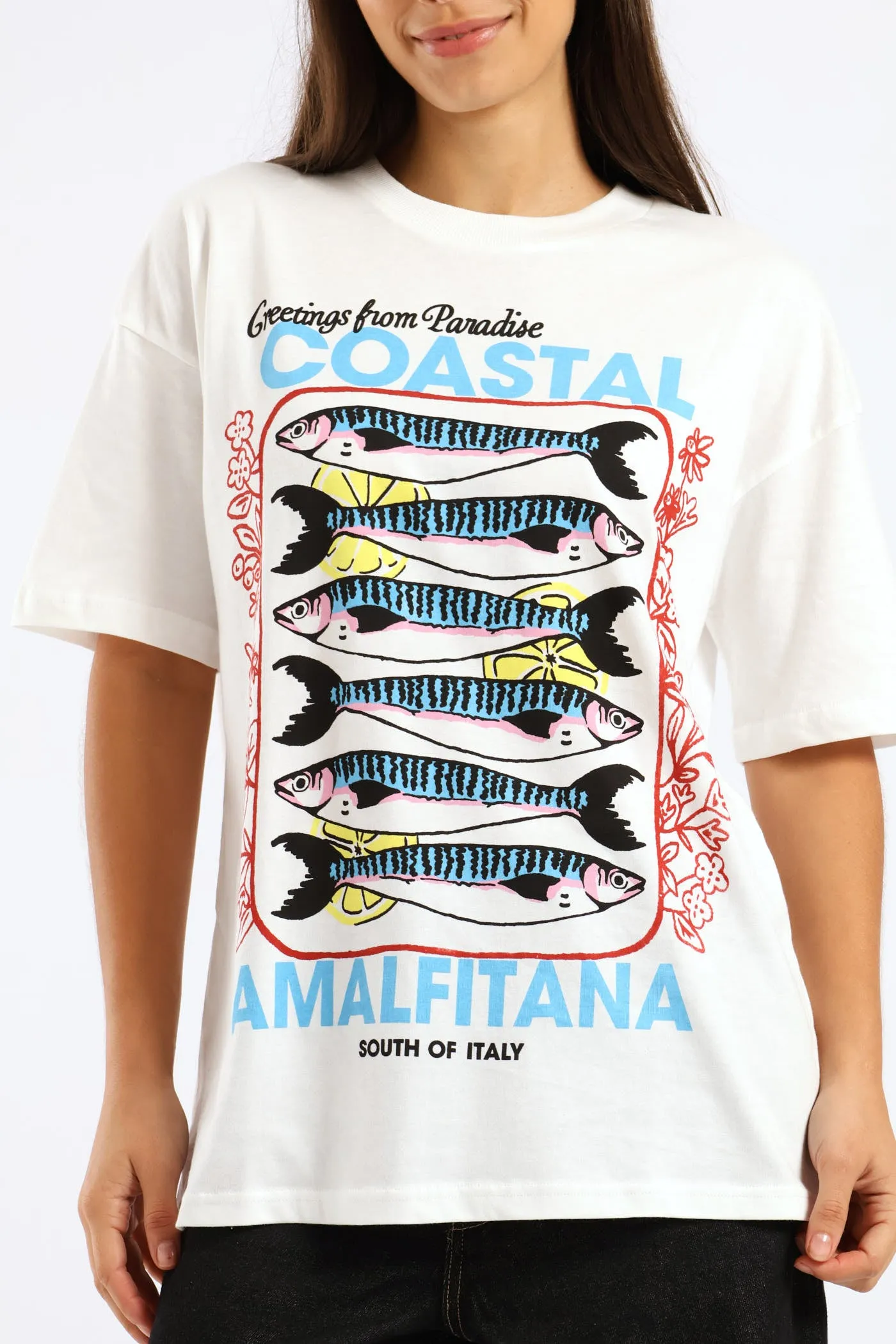 Oversized Sardine Printed Tee - White sold by Edgars product image thumbnail 2