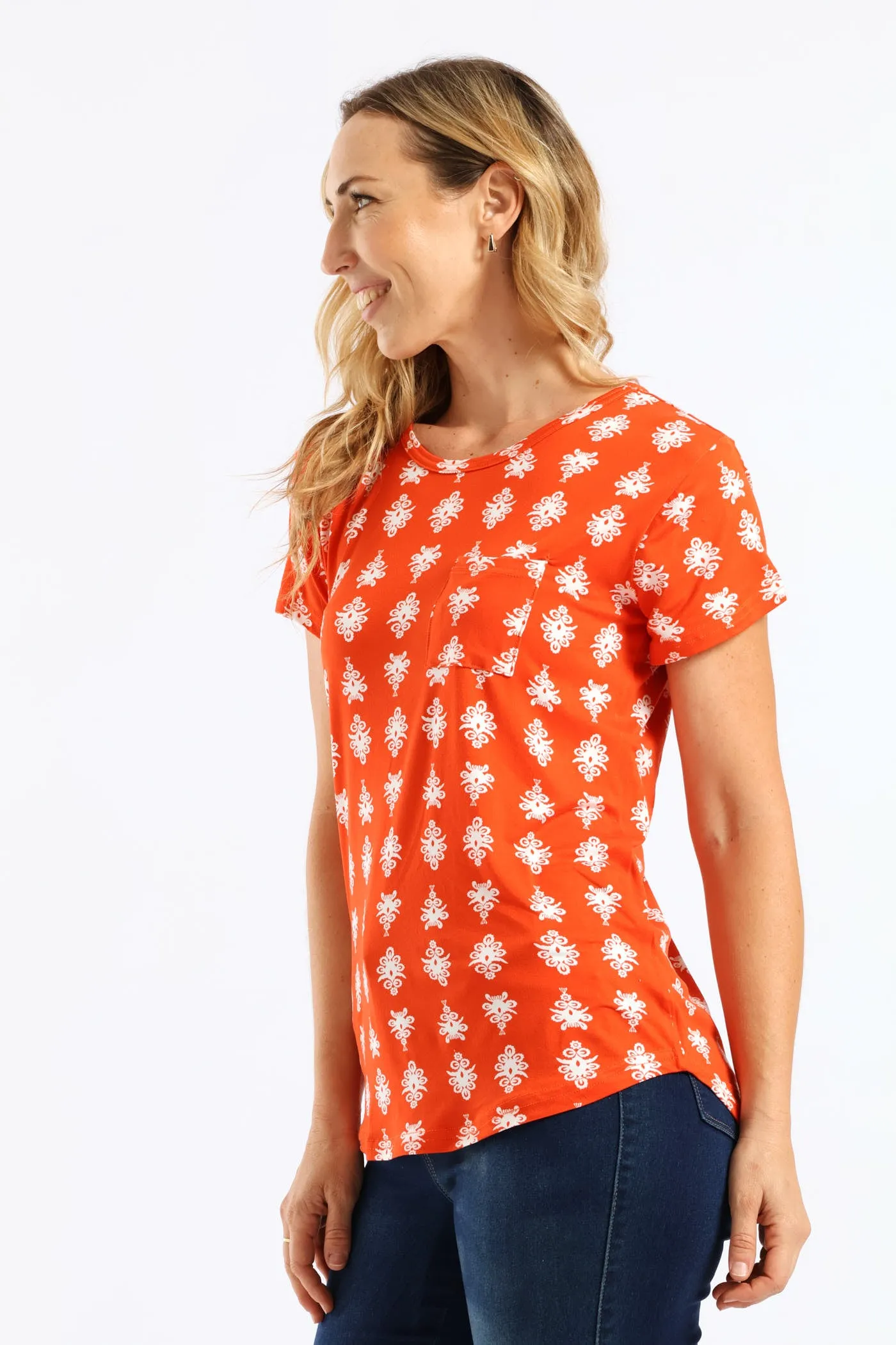 Printed Pocket Tee - Orange/White sold by Edgars product image thumbnail 3