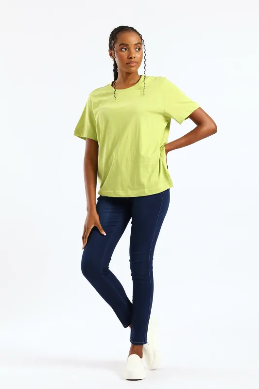Cotton Boxy Tee - Bright Chartreuse sold by Edgars