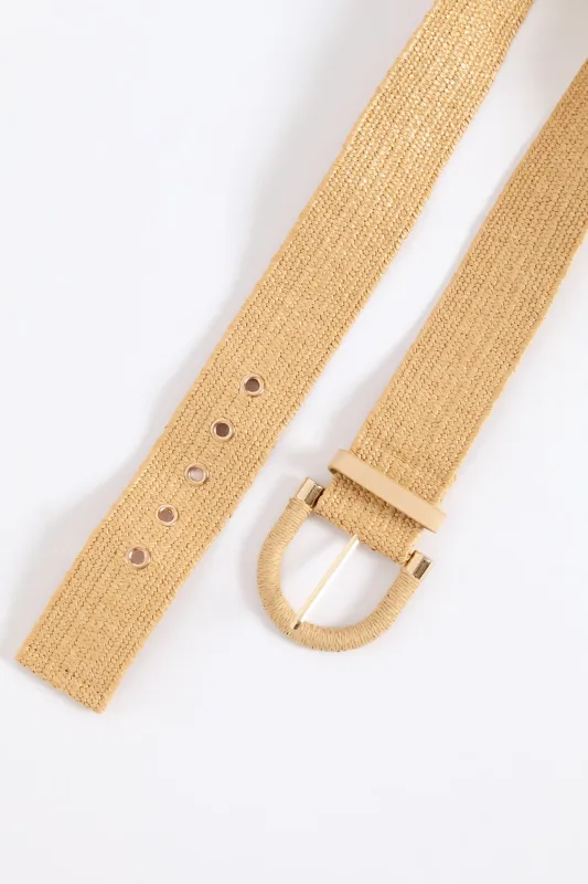 Straw Fashion Belt - Beige sold by Edgars