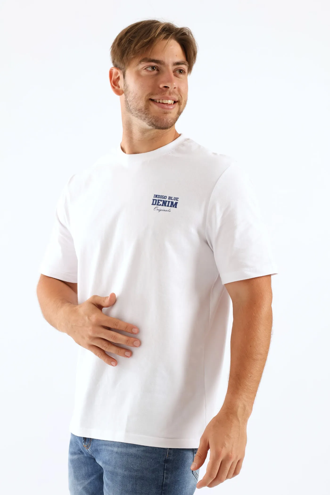 Indigo Blue Chest Print Tee - White sold by Edgars product image thumbnail 4