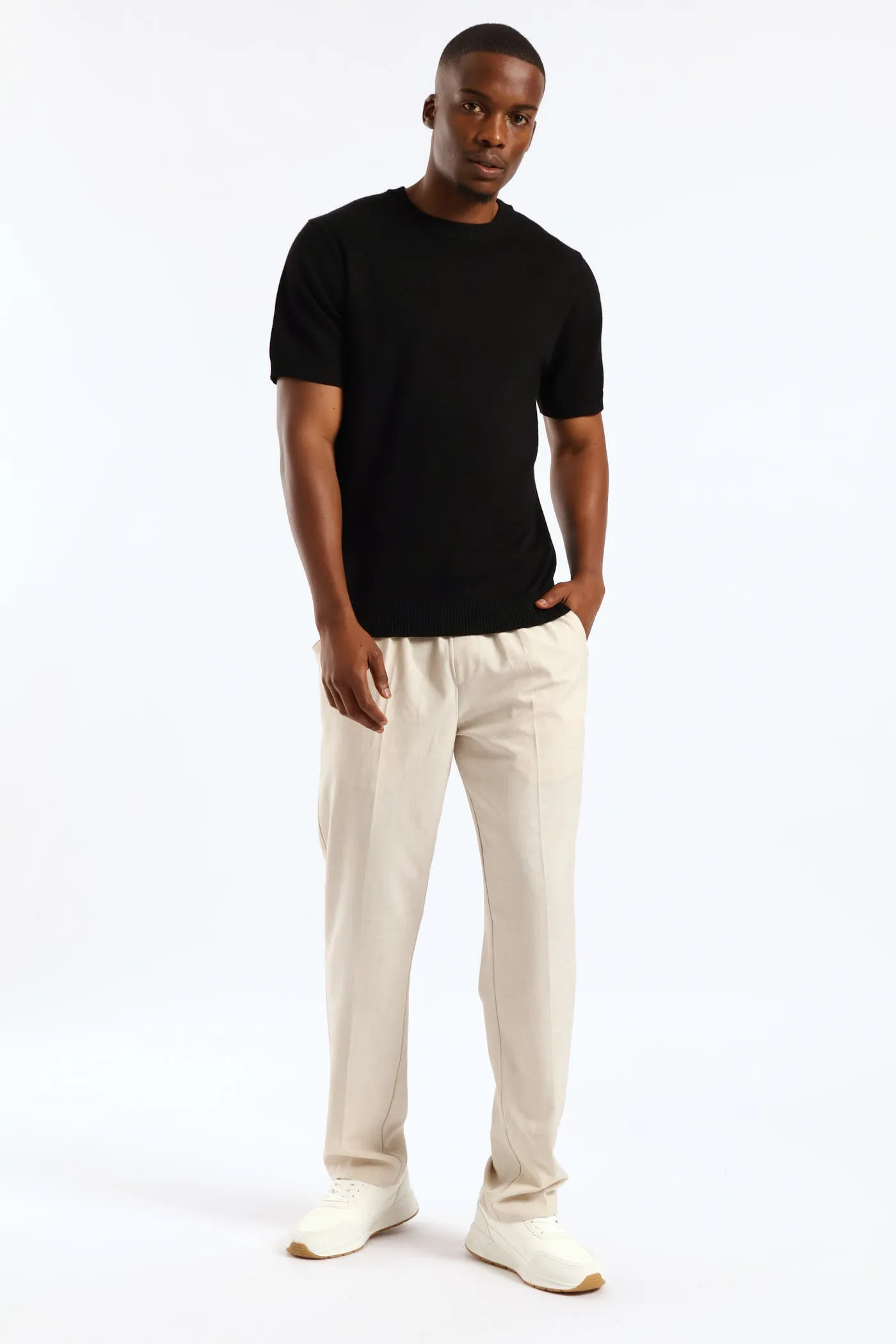 Slim Smart Knit Tee - Black sold by Edgars