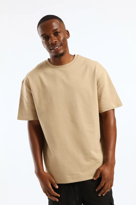 Boxy Basic Tee - Taupe sold by Edgars