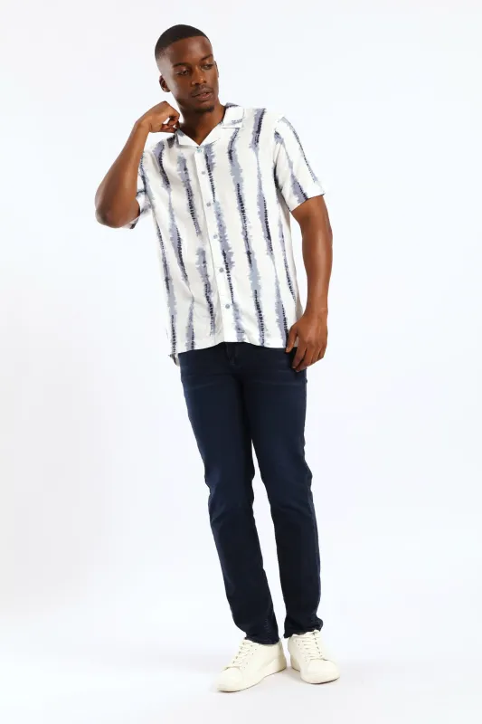 Stripe Viscose Shirt - Blue sold by Edgars