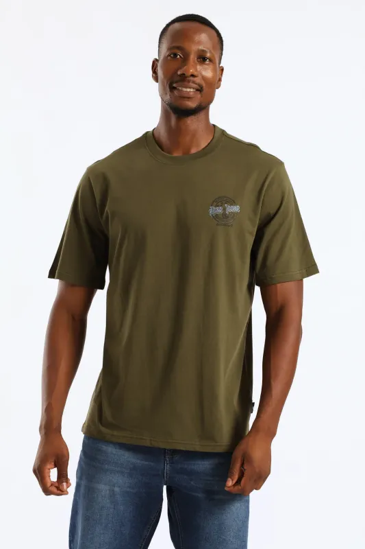 Aces Jeans Front & Back Tee - Olive sold by Edgars