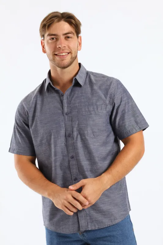 Ringspun Slub Button Down Shirt - Blue sold by Edgars