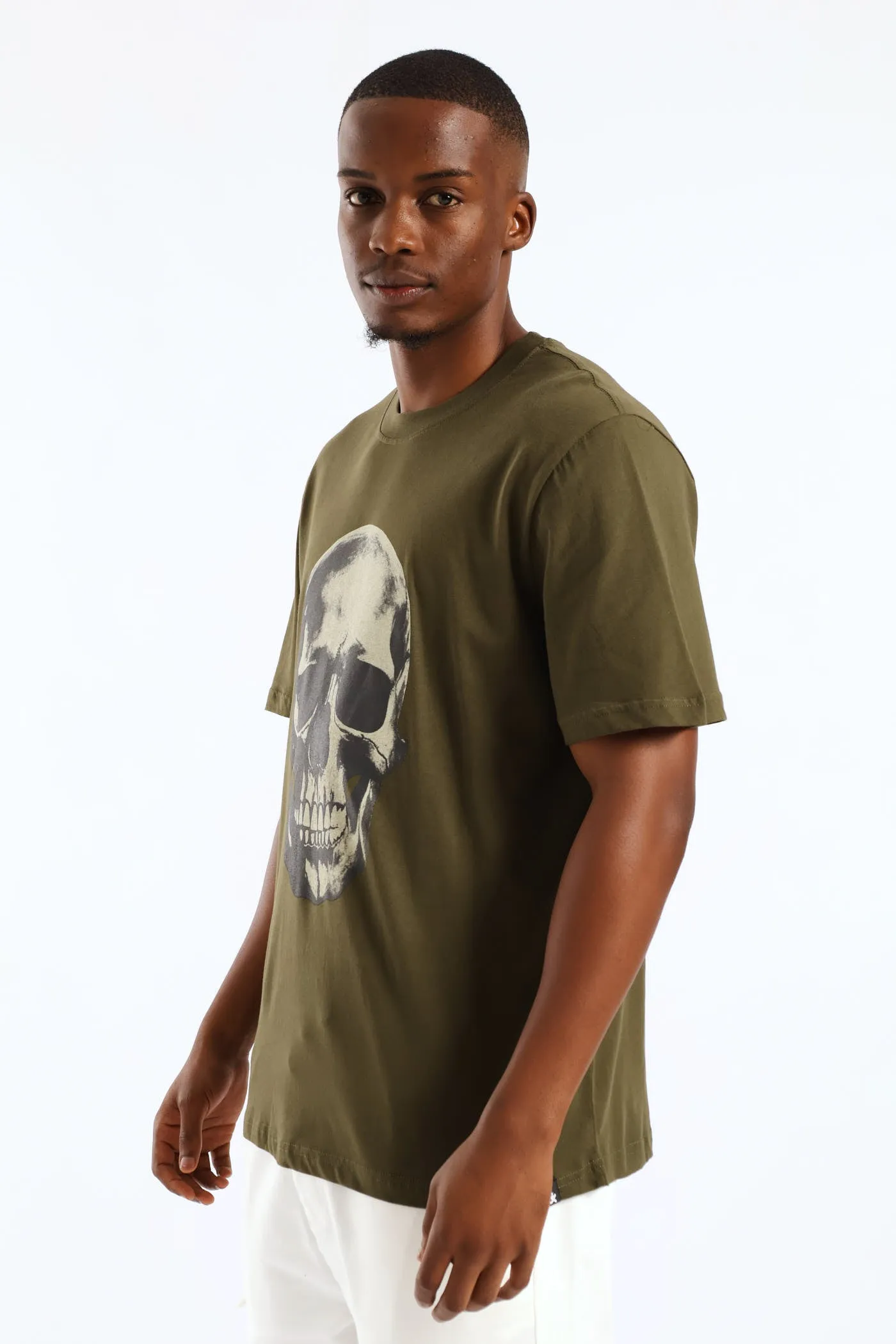 Skull Front Print Tee - Olive sold by Edgars product image thumbnail 4