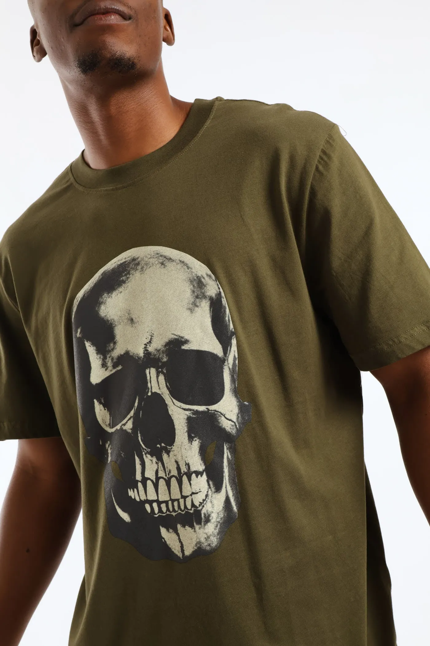 Skull Front Print Tee - Olive sold by Edgars product image thumbnail 2