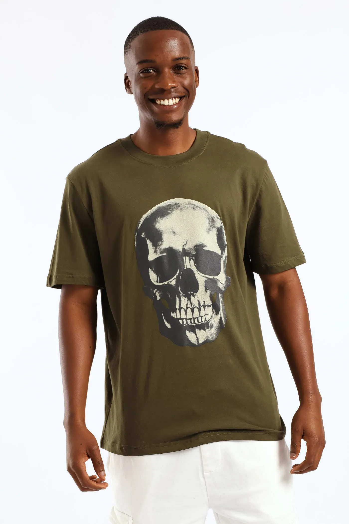 Skull Front Print Tee - Olive sold by Edgars product image thumbnail 3