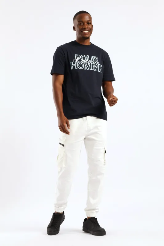 Knit Cargo Jogger - White sold by Edgars