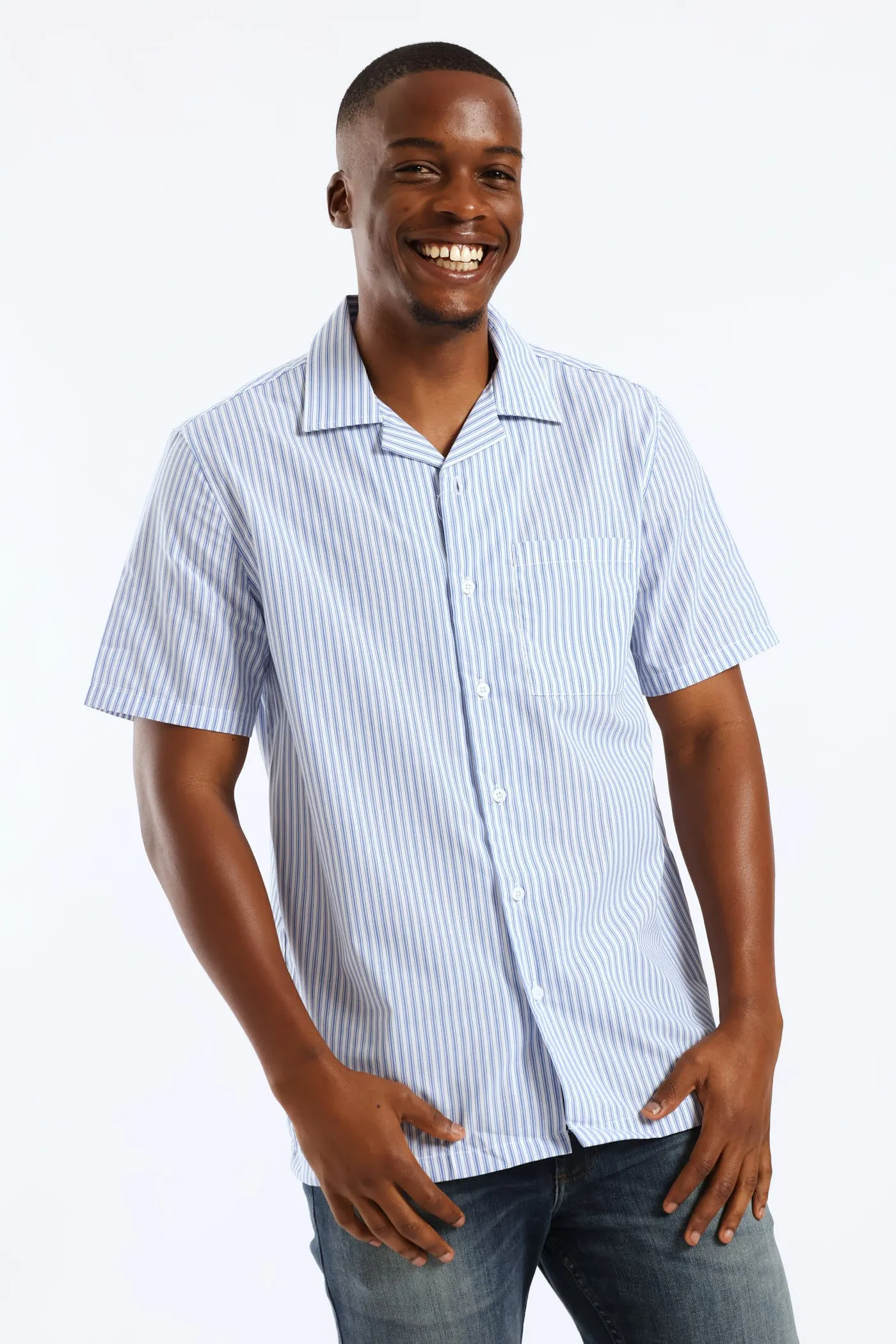 Stripe Boxy Shirt - Blue/White sold by Edgars product image thumbnail 4