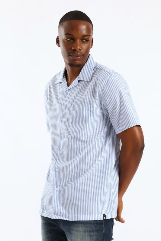 Stripe Boxy Shirt - Blue/White sold by Edgars
