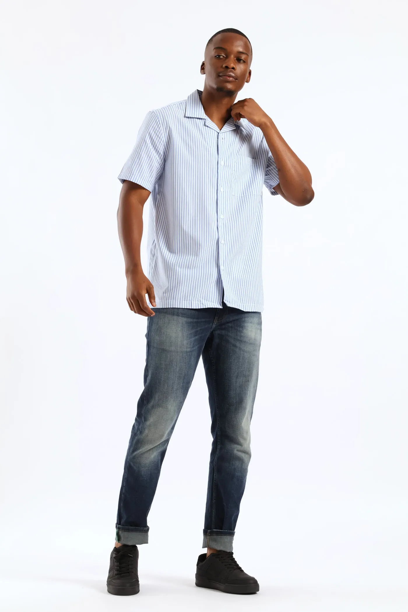 Stripe Boxy Shirt - Blue/White sold by Edgars product image thumbnail 3