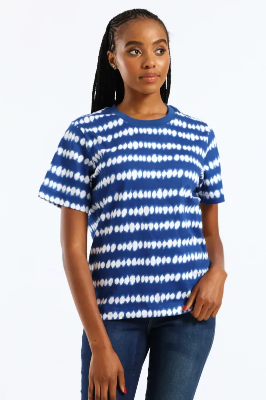 Tie Dye Print Boxy Tee - Cobalt sold by Edgars