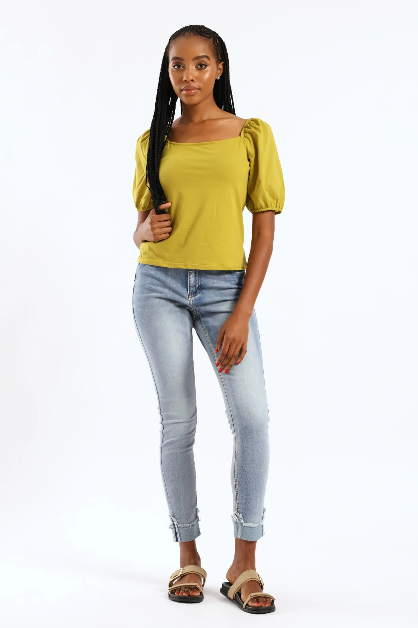 Hi Waist Mid Rise Turnup Skinny Denim - Light Wash sold by Edgars product image thumbnail 5