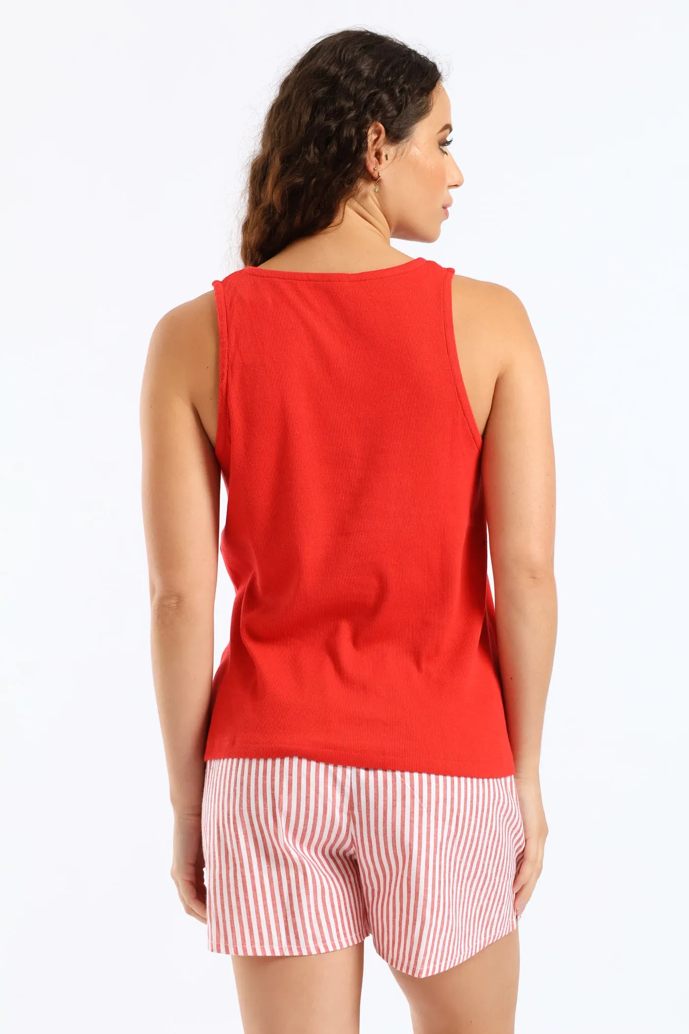 Cherry Rib Tank & Woven Short Set - Red sold by Edgars product image thumbnail 2