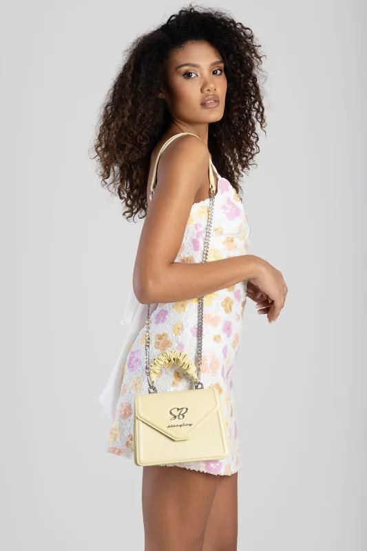 Primrose Mini Bag With Pompom Strap - Butter Yellow sold by Edgars