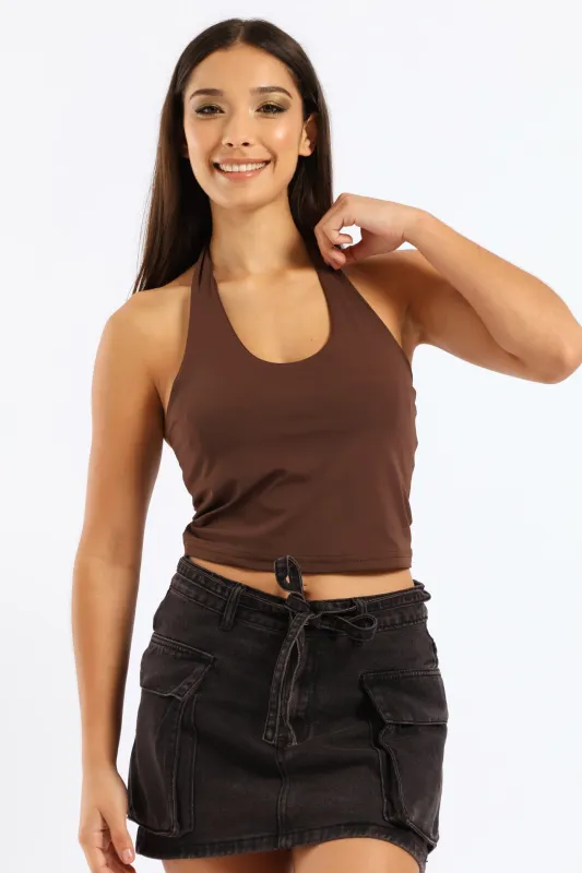 Cargo Self-Tie Denim Mini Skirt - Black sold by Edgars