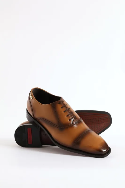 Oxford Lace Up Smart Shoe With Toe Cap - Tan sold by Edgars