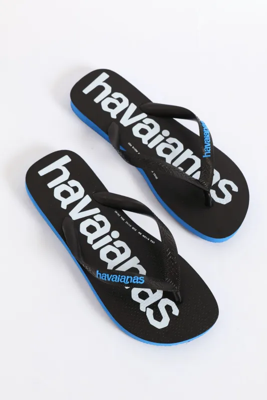 Top Logo Mania 2 Flip Flop - Black/White sold by Edgars